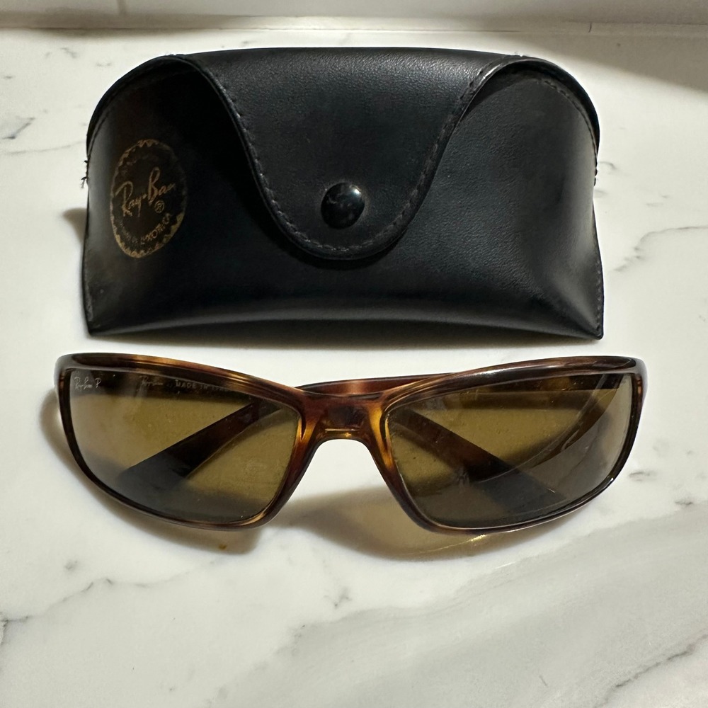 Ray-Ban RB 4034 642/83 Tortoise Polarized Rectangular Sunglasses Italy Men